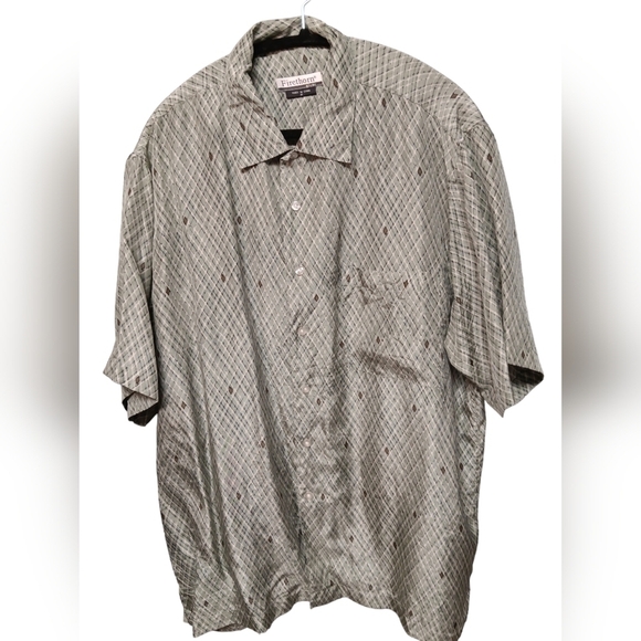 Firethorn Other - Firethorn Mens Shirt Size M 100% Silk Green with Geometric